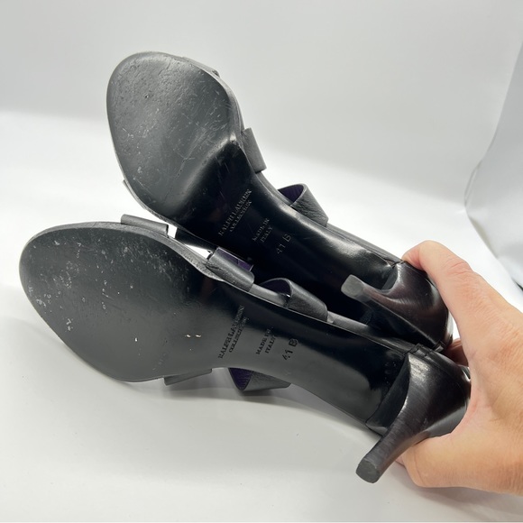 RALPH LAUREN PURPLE LABEL HEELS SANDALS WIDE STRAPPY GLADIATOR LEATHER US SZ 11 - Picture 8 of 10